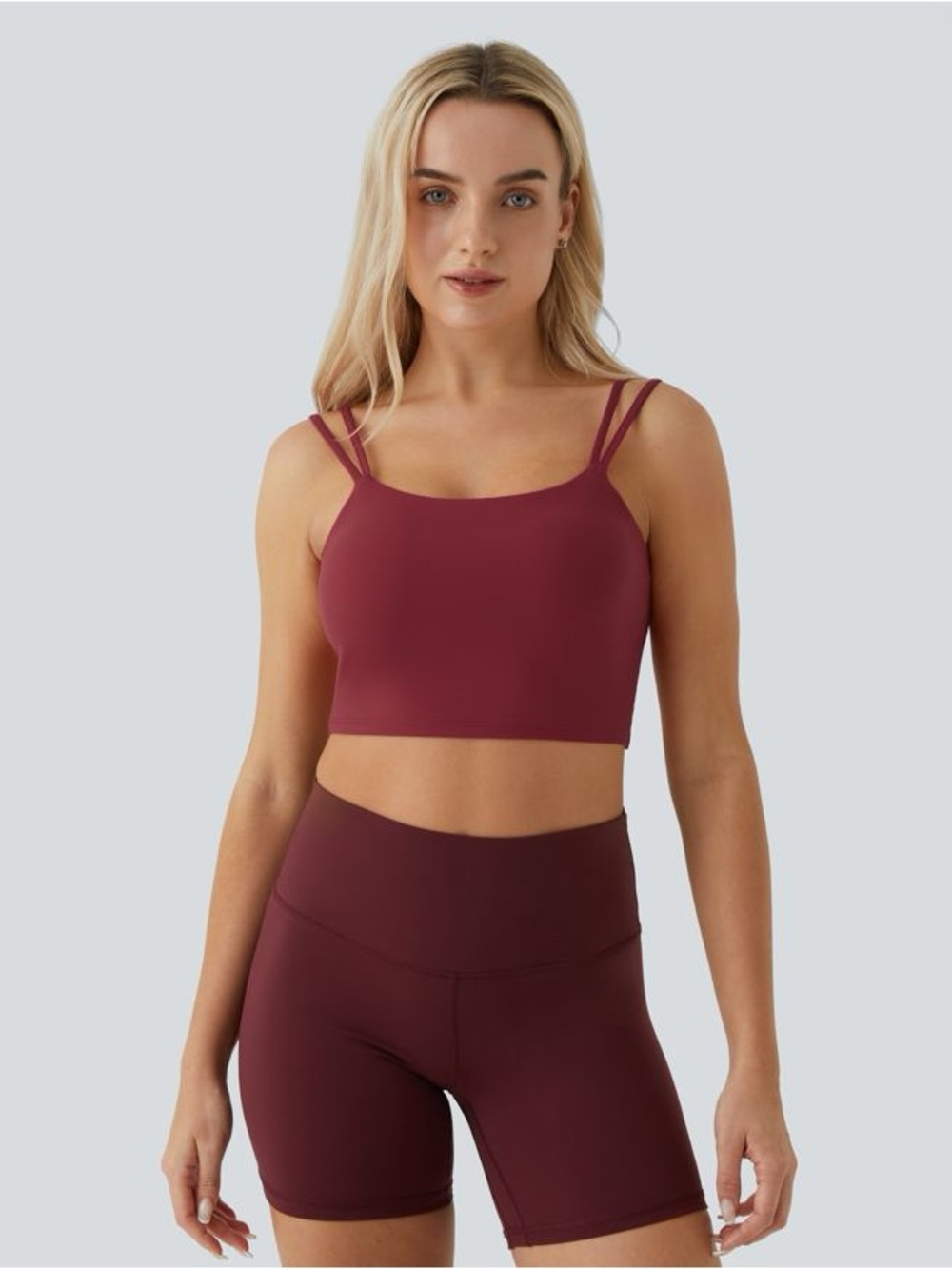 NWT Halara Double Straps Backless Twisted Cropped Yoga Tank Top